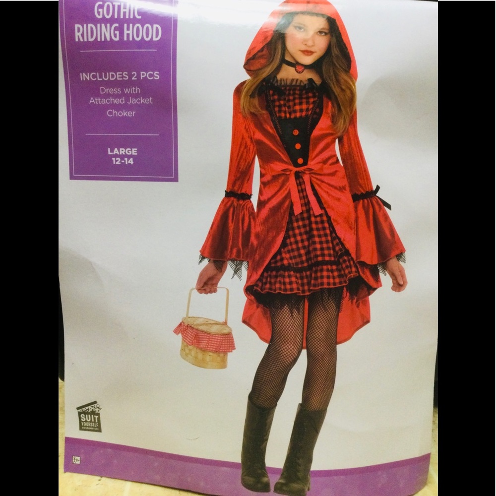 GIRLS RED RIDING COSTUME - Picture 3 of 3